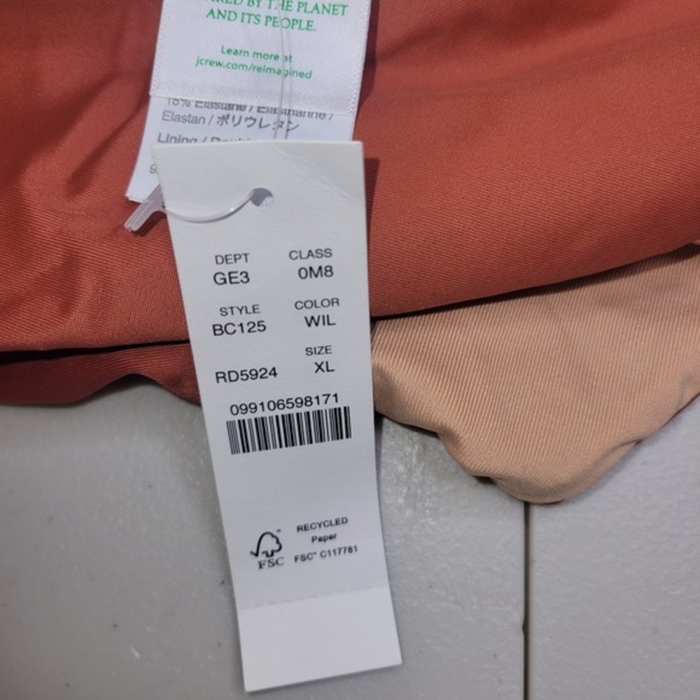 New J.Crew Curved-Waist Cheeky Bikini Bottom Womens XL Brown Swim BC125 Solid - Picture 3 of 6